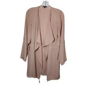 Michelle Sheer Blush Waterfall Jacket M Draped Open Front Lightweight Layer